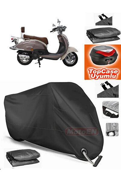 MotoEN Black Lock Compatible Mondial 125 Znu I Tarpaulin Topcase Rear Bag Com...