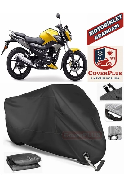 MotoEN Siyah Kilit Uyumlu TVS Raider 125 Motor Brandası Motosiklet Branda Ört...