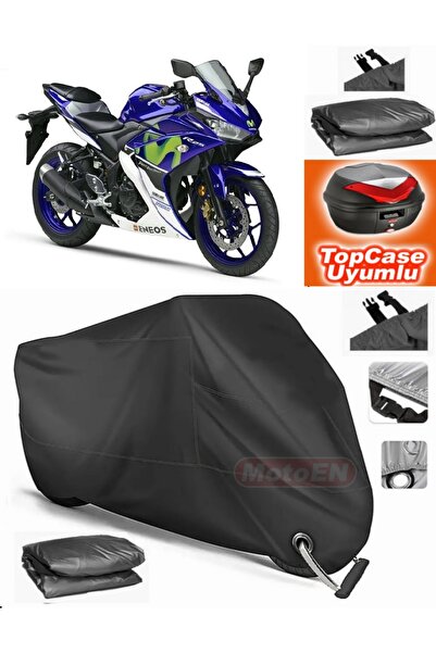 MotoEN قفل أسود متوافق مع Yamaha YZF R25 من القماش المشمع Topcase الخلفي المت...