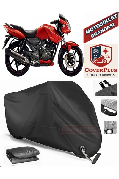MotoEN Black Lock Compatible Tvs Apache Rtr 150 Motor Tarpaulin Motorcycle Ta...