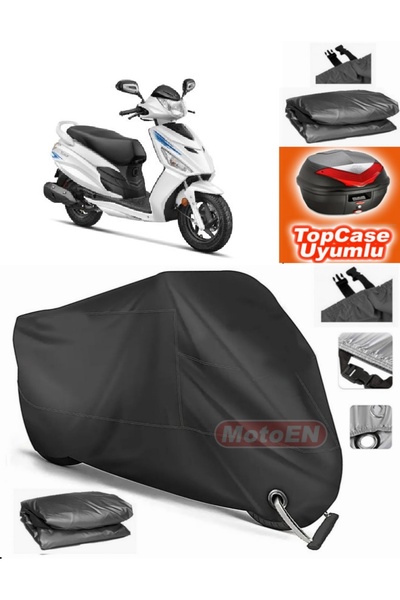 MotoEN قفل أسود متوافق مع Hero Dash 110i قماش القنب Topcase الخلفي حقيبة متوا...