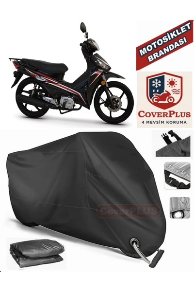 MotoEN قفل أسود متوافق مع Kuba Reiz 50 Motor Tarpaulin دراجة نارية من القماش ...