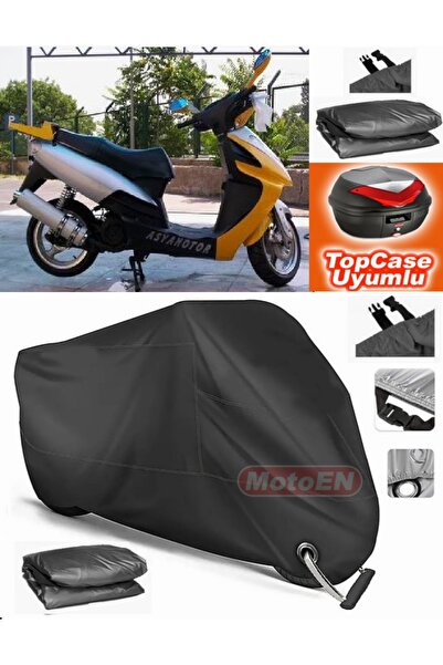 MotoEN قفل أسود متوافق مع Asia AS 150 T 5A من القماش المشمع Topcase الخلفي ال...
