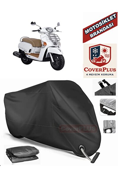 MotoEN Black Lock Compatible Kymco Like 200I Motor Tarpaulin Motorcycle Tarpa...