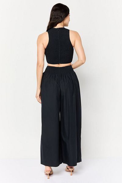 Esprit Women Textured Sleeveless Jumpsuit, Black