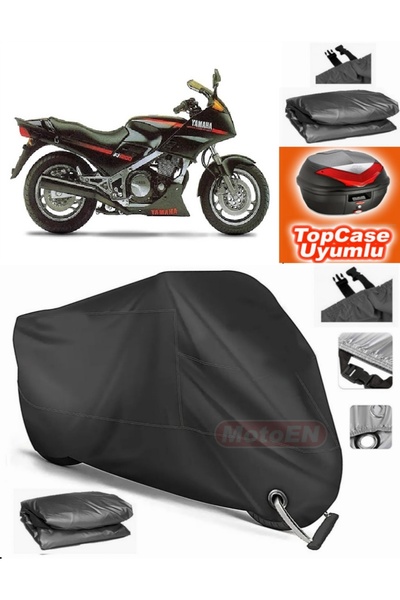 MotoEN Black Lock Compatible Yamaha Fj 1200 Tarpaulin Topcase Rear Bag Compat...
