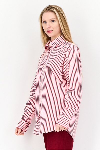Esprit Women Regular Fit Stipe Long Sleeves Casual Shirt, Multicolor