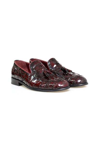 Butik PANTOFI BĂRBAȚI FĂRĂ șireturi, CULOARE MARO, PIELE AUTENTICĂ