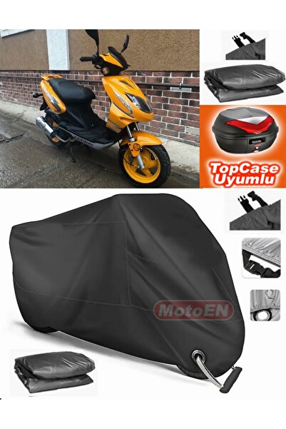 MotoEN Black Lock Compatible Keeway Focus 150 Tarpaulin Topcase Rear Bag Comp...
