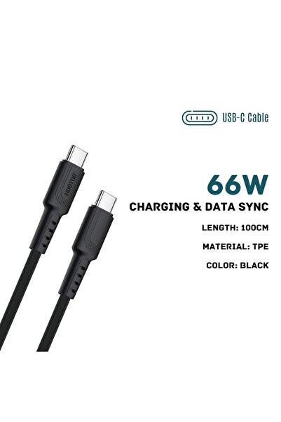 HooToo Ht-055 1 Meter Rubber Charging Cable, Black