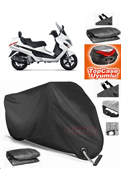 MotoEN Black Lock Compatible Piaggio X Evo 250 Tarpaulin Topcase Rear Bag Com...