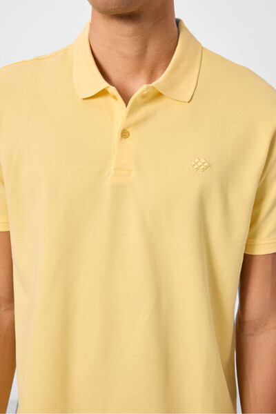 TOMMY LIFE Yellow Standard Fit Basic Polo Neck Men's T-Shirt - 87748