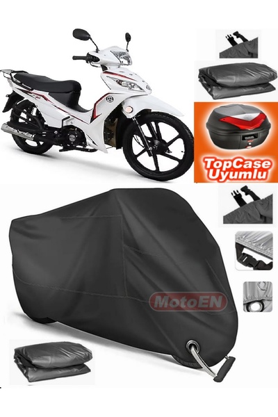 MotoEN Black Lock Compatible Dorado Akida Cub 125 Tarpaulin Topcase Rear Bag ...