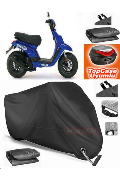 MotoEN قفل أسود متوافق مع Yamaha BWs 100 من القماش المشمع Topcase الخلفي المت...