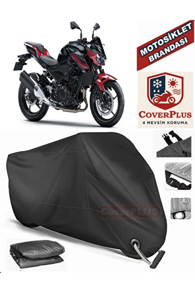 MotoEN Black Lock Compatible Kawasaki Z 400 Motor Tarpaulin Motorcycle Tarpau...