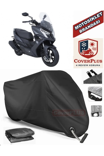 MotoEN Black Lock Compatible Kymco Dink R 150 Motor Tarpaulin Motorcycle Tarp...