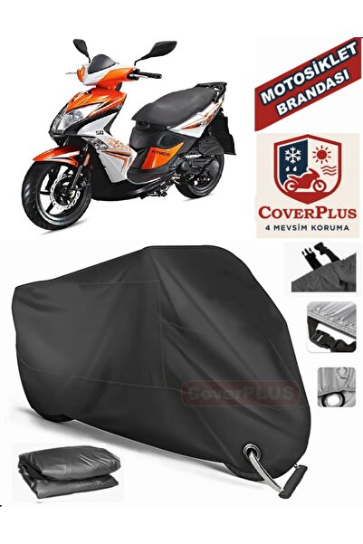 MotoEN Black Lock Compatible Kymco Super 8 125 Motor Tarpaulin Motorcycle Tar...