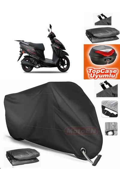 MotoEN قفل أسود متوافق مع Yuki Crypto 50 من القماش المشمع Topcase الخلفي المت...