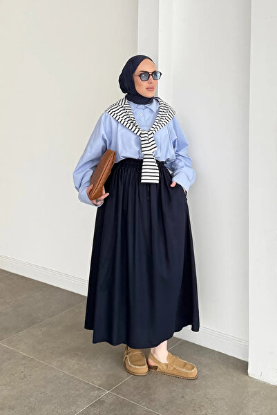 My Blog Lacivert Beli Еластична спідниця - 1142