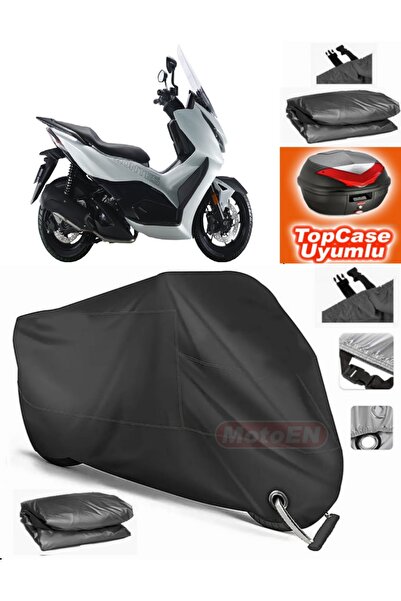 MotoEN قفل أسود متوافق مع Zontes 350 E Tarpaulin Topcase Back Bag متوافق مع M...