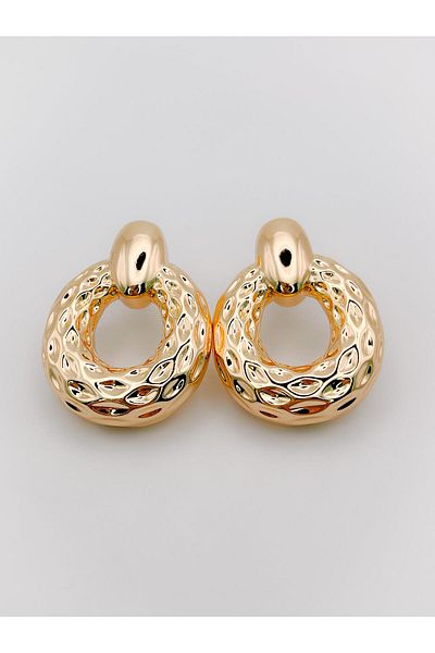 Trinos Steel Earrings Crater Textured Vintage Earrings