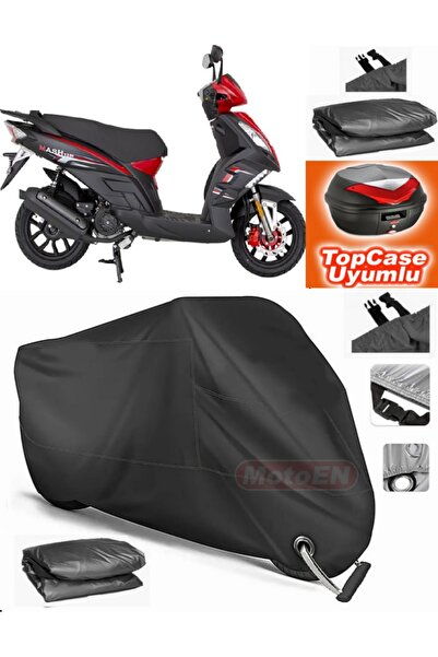 MotoEN Black Lock Compatible Mondial 125 Mash Tarpaulin Topcase Rear Bag Comp...