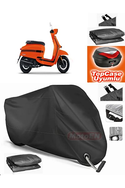 MotoEN Black Lock Compatible Lambretta V125 Special Tarpaulin Topcase Rear Ba...