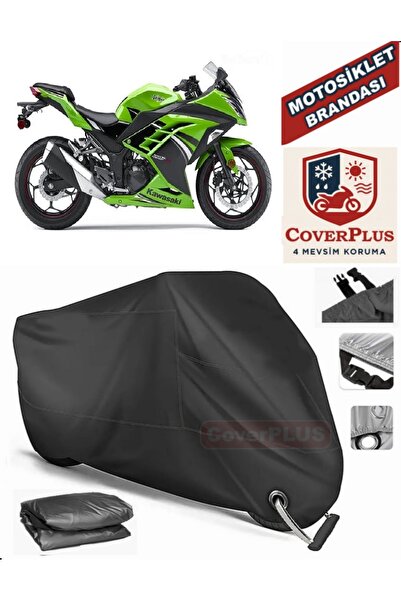 MotoEN قفل أسود متوافق مع Kawasaki Ninja 250R Motor Tarpaulin Motorcycle Tarp...