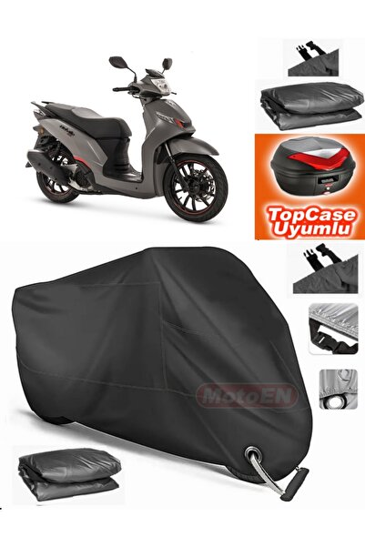 MotoEN قفل أسود متوافق مع بيجو بيلفيل 200i ABS القماش المشمع Topcase الخلفي ح...