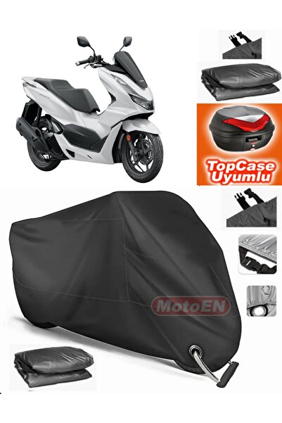 MotoEN Siyah Kilit Uyumlu Honda PCX125 Branda Topcase Arka Çanta Uyumlu Motor...
