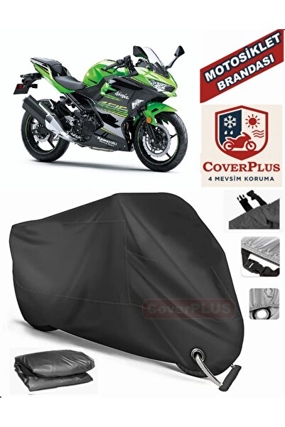 MotoEN Black Lock Compatible Kawasaki Ninja 400 Motor Tarpaulin Motorcycle Ta...