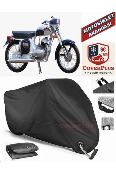 MotoEN Black Lock Compatible Jawa 250 Sport Motor Tarpaulin Motorcycle Tarpau...