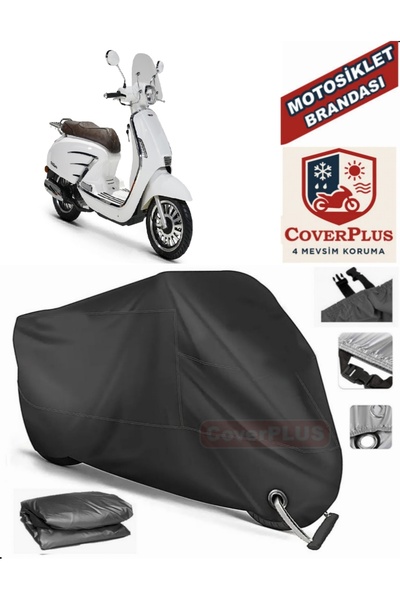 MotoEN Black Lock Compatible Rks Blackster 250I Engine Tarpaulin Motorcycle T...
