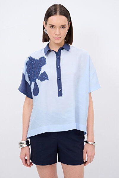 Love My Body Aplike Detaylı Bluz