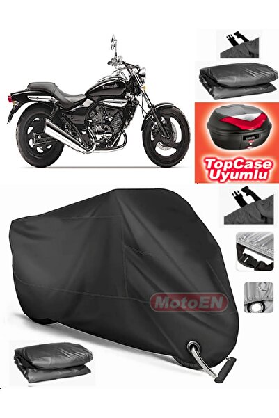 MotoEN قفل أسود متوافق مع Kawasaki EL 250 قماش القنب Topcase الخلفي المتوافق ...