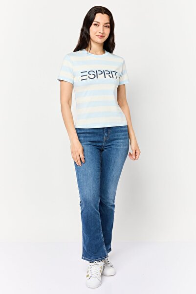 Esprit Women Crew Neck Short Sleeve Brand Logo T-Shirt, Multicolor