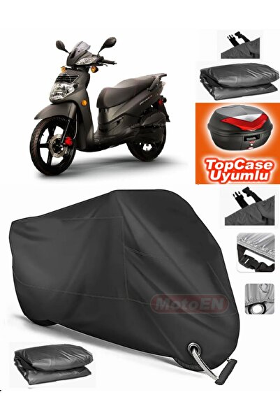 MotoEN قفل أسود متوافق مع Sym HD Evo 200 قماش القنب Topcase الخلفي حقيبة متوا...