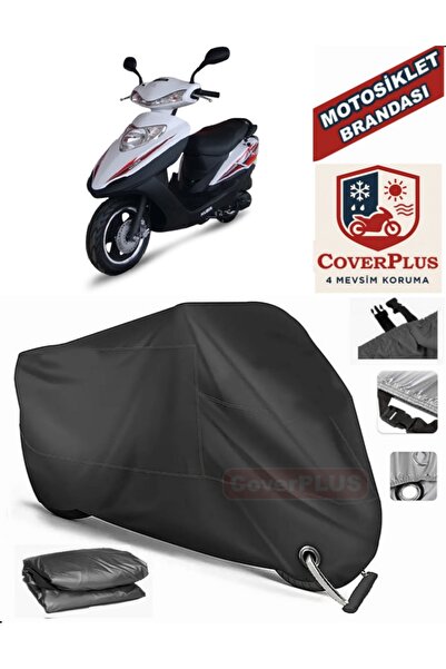 MotoEN قفل أسود متوافق مع Kuba Raden 125 Motor Tarpaulin دراجة نارية قماش الق...