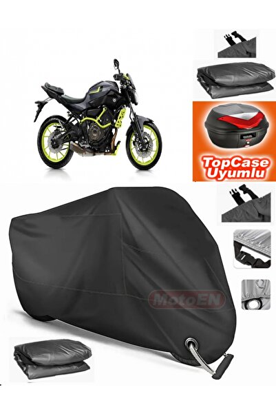 MotoEN Black Lock Compatible Yamaha Mt-07 Moto Cage Tarpaulin Topcase Rear Ba...