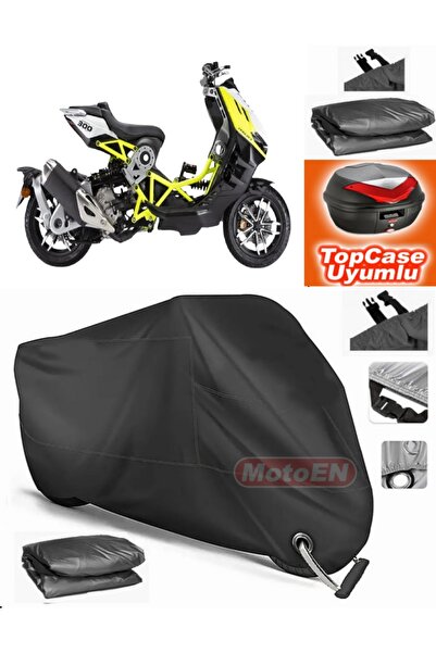 MotoEN Black Lock Compatible Dragster 300 Tarpaulin Topcase Rear Bag Compatib...