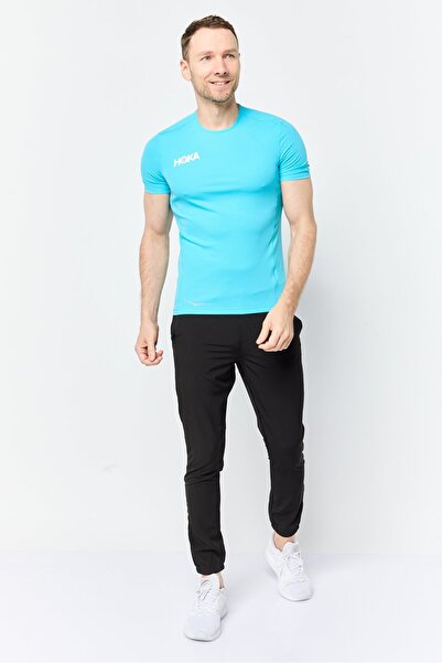 hoka Men Sportswear Fit Short Sleeve Training T-Shirt, Light Blue