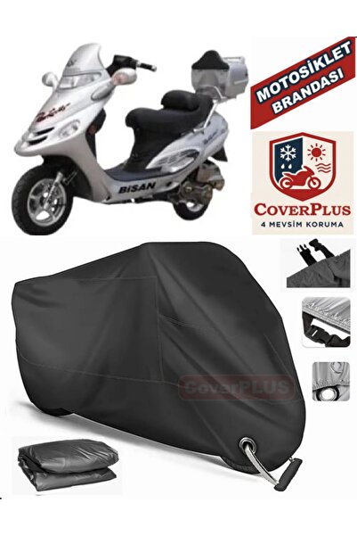 MotoEN Black Lock Compatible Bisan Pacific 150 Motor Tarpaulin Motorcycle Tar...