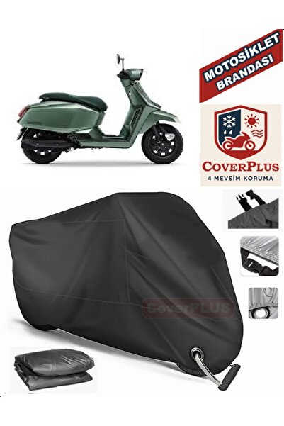 MotoEN Black Lock Compatible Lambretta X300 Motor Tarpaulin Motorcycle Tarpau...