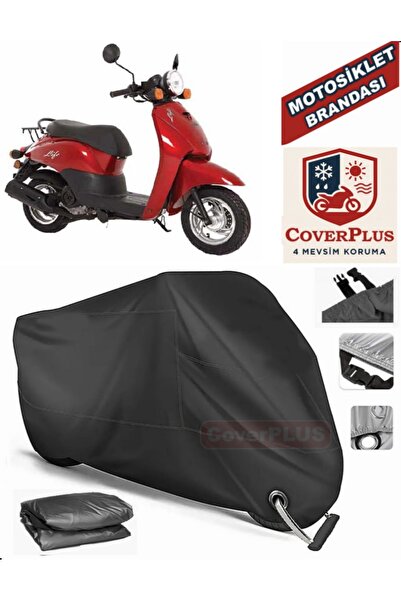 MotoEN Black Lock Compatible Vitello Rover 100 Motor Tarpaulin Motorcycle Tar...