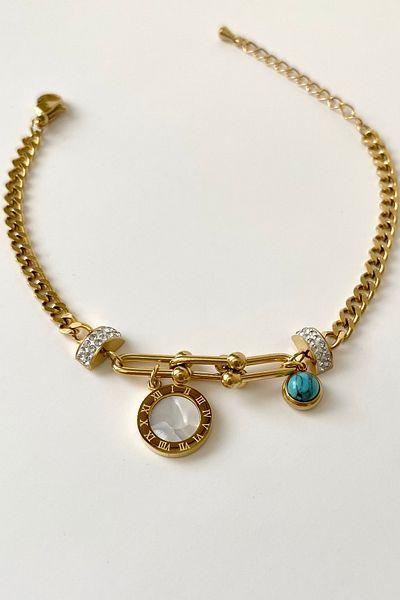 SilverStone Stone Chain Model Steel Bracelet