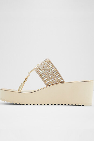 Aldo Fassbıder - Kadın Tekstil Altın Dolgu Topuk Terlik