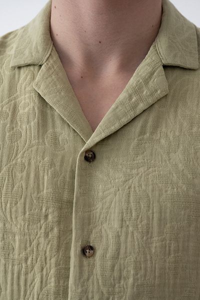 İLKCET MODA Ανδρικό πουκάμισο Oversize με ανάγλυφο σχέδιο