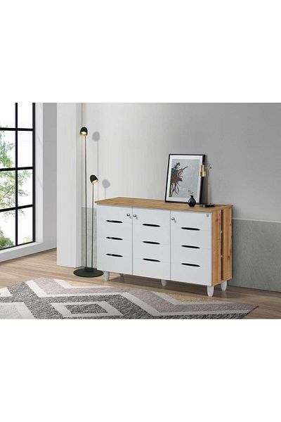 woodage Shoe Organizer Cabinet with 3 Shelves and 3 Doors