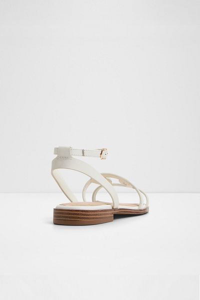 Aldo Greengrove - Women's Genuine Leather White Flat Sandals