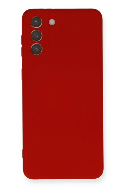 NewFace حافظة سامسونج جالاكسي S21 بلس من الداخل سيليكون مخملي نانو - أحمر SPTGL